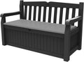 Keter Eden Bench 265L Outdoor 60% recycled Garden Furniture Storage Box Graphite & Light Grey