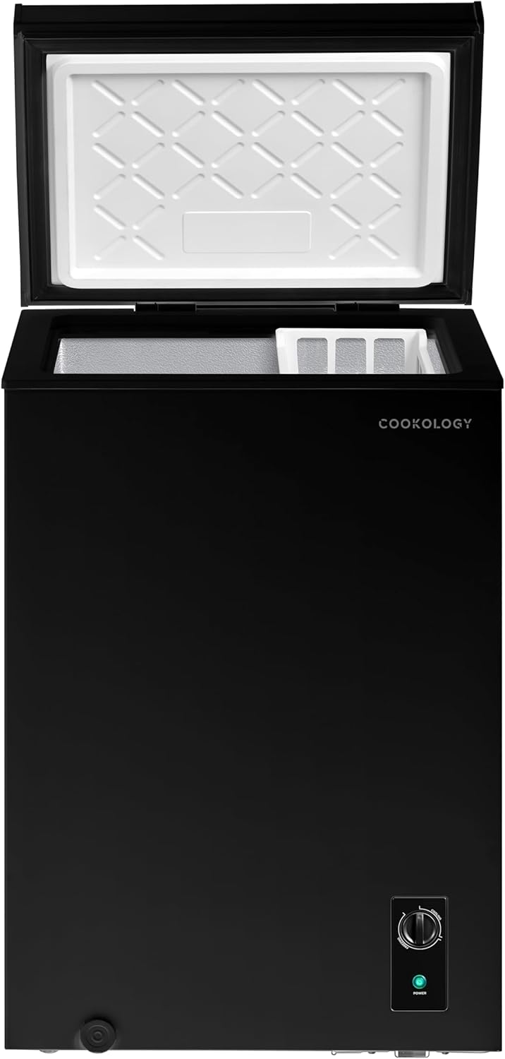 Cookology CCFZ99BK Freestanding Chest Freezer in Black - 99 Litre Capacity - For Kitchens