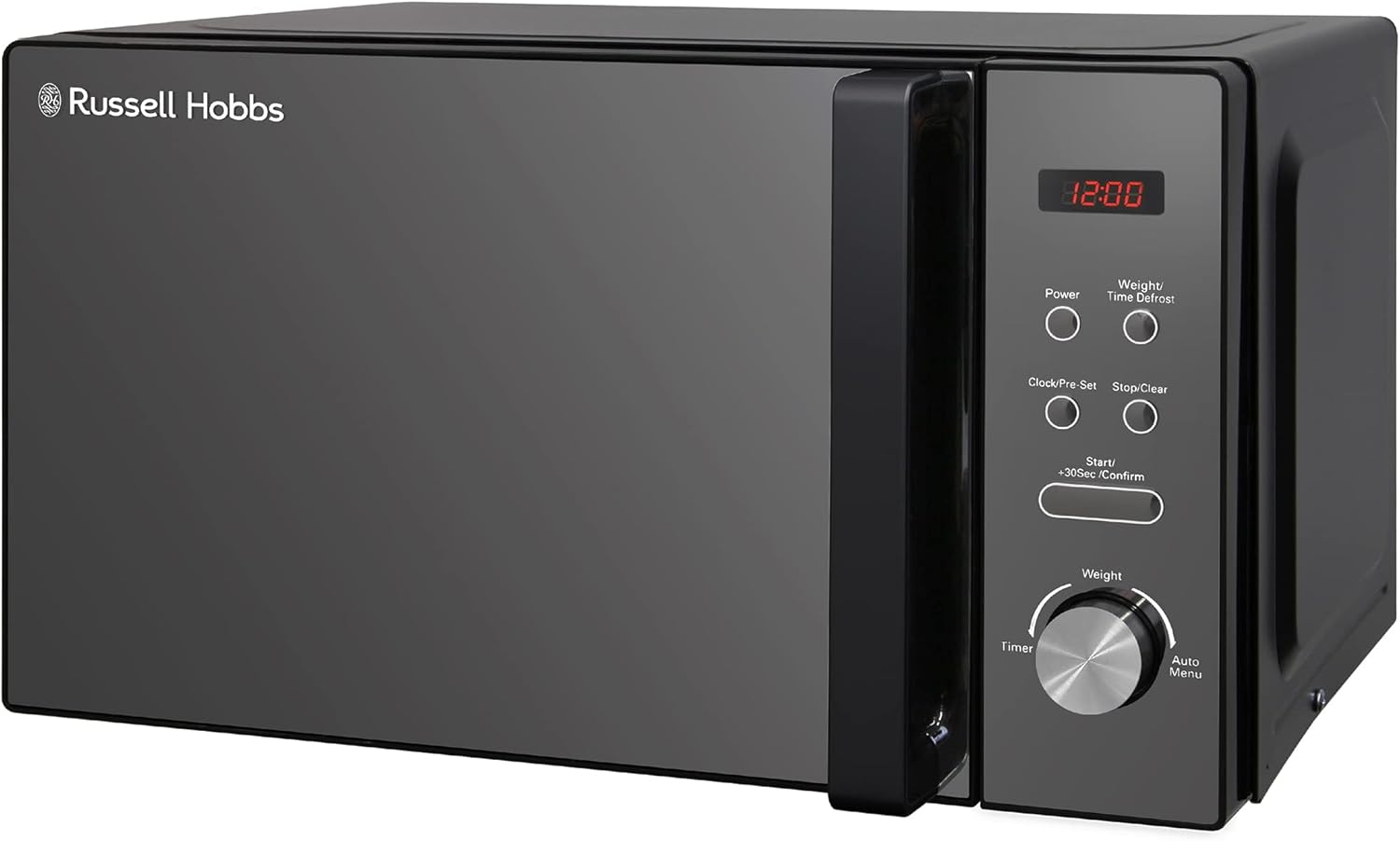 Russell Hobbs RHM2076B 20 Litre 800 W Black Digital Solo Microwave with 5 Power Levels