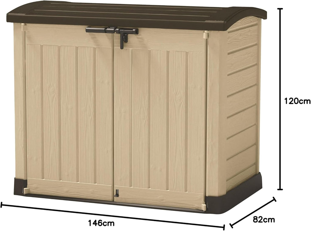 Keter Store It Arc Outdoor Garden Shed, 1200 Litres, Taupe/Beige